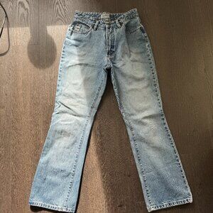 VINTAGE ESPRIT MADE IN HK JEANS SIZE 28 PREOWNED MINI FLARE LIGHT BLUE